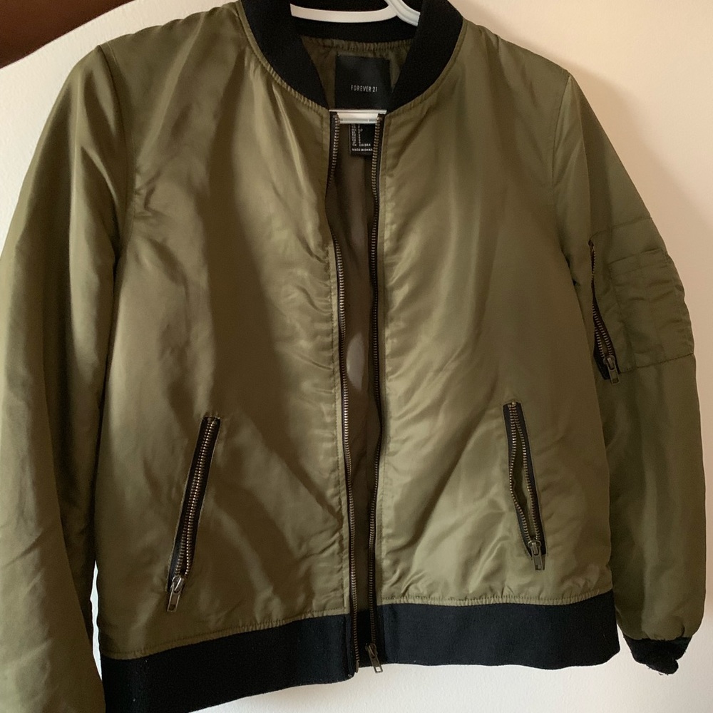 Army green bomber jacket